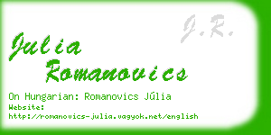 julia romanovics business card