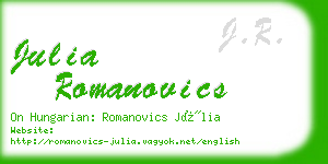 julia romanovics business card